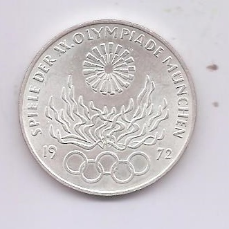 ALEMANIA FEDERAL DEL AÑO 1972 LETRA G DE 10 MARCOS