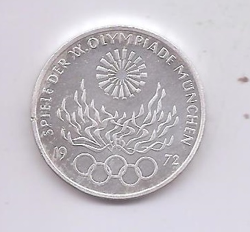 ALEMANIA DEL AÑO 1972 LETRA F DE 10 MARCOS