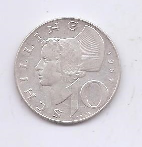 AUSTRIA DEL AÑO 1957 DE 10 SCHILLING