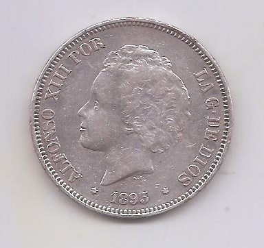 ALFONSO XIII DEL AÑO 1893 *93 DE 5 PESETAS