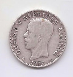 SUECIA DEL AÑO 1927 DE 1 KRONA G