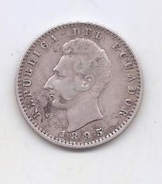 ECUADOR DEL AÑO 1895 DE 2 DECIMAS