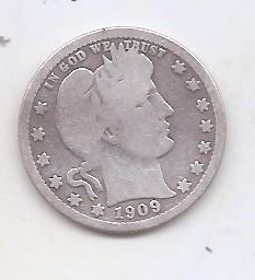 ESTADOS UNIDOS DEL AÑO 1909 DE 1/4 DOLAR