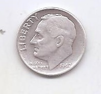 ESTADOS UNIDOS DEL AÑO 1947 DE 1 DIME