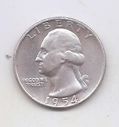 ESTADOS UNIDOS DEL AÑO 1954 DE 1/4 DOLAR