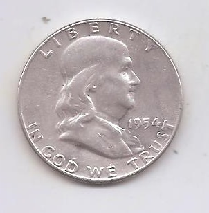 ESTADOS UNIDOS DEL AÑO 1954 DE 1/2 DOLAR