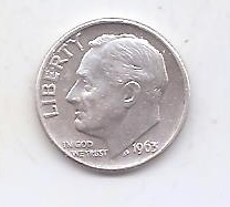 ESTADOS UNIDOS DEL AÑO 1963 DE 1 DIME