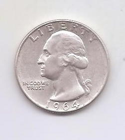 ESTADOS UNIDOS DEL AÑO 1964 DE 1/4 DOLAR