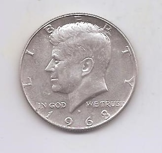 ESTADOS UNIDOS DEL AÑO 1968 DE 1/2 DOLAR