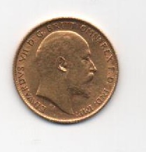 GRAN BRETAÑA DEL AÑO 1907 DE 1/2 LIBRA