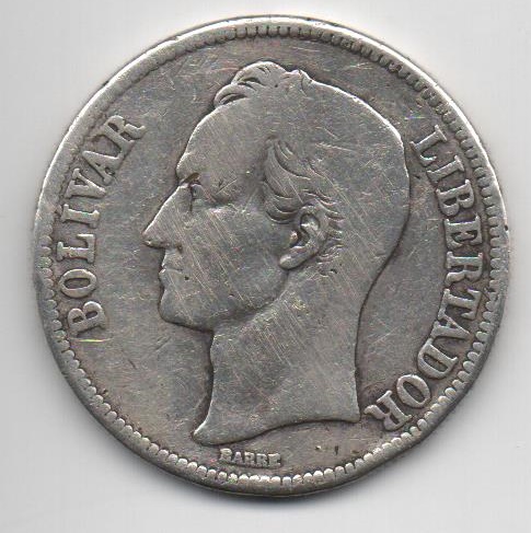 VENEZUELA DEL AÑO 1926 DE 5 BOLIVARES