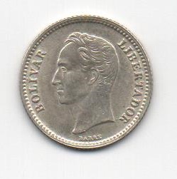 VENEZUELA DEL AÑO 1954 DE 25 CENTIMOS