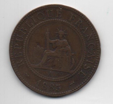 INDOCHINA DEL AÑO 1885 DE 1 CENTIMO LETRA A