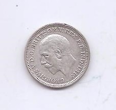 GRAN BRETAÑA DEL AÑO 1935 DE 3 PENIQUES