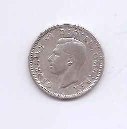 GRAN BRETAÑA DEL AÑO 1943 DE 6 PENIQUES