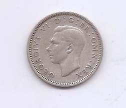 GRAN BRETAÑA DEL AÑO 1944 DE 6 PENIQUES