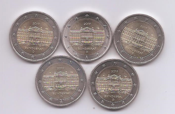 ALEMANIA DEL AÑO 2019 DE 2 EUROS CONMEMORATIVAS