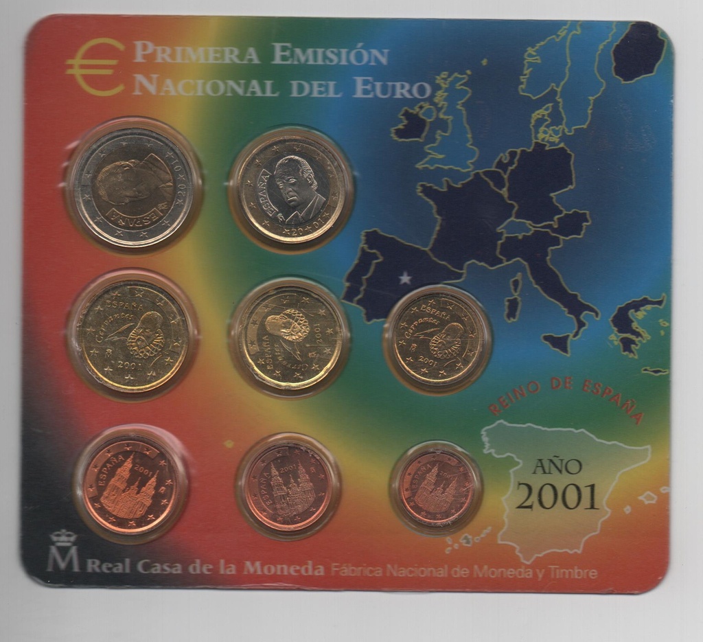 ESPAÑA DEL AÑO 2001 EUROSET FDC