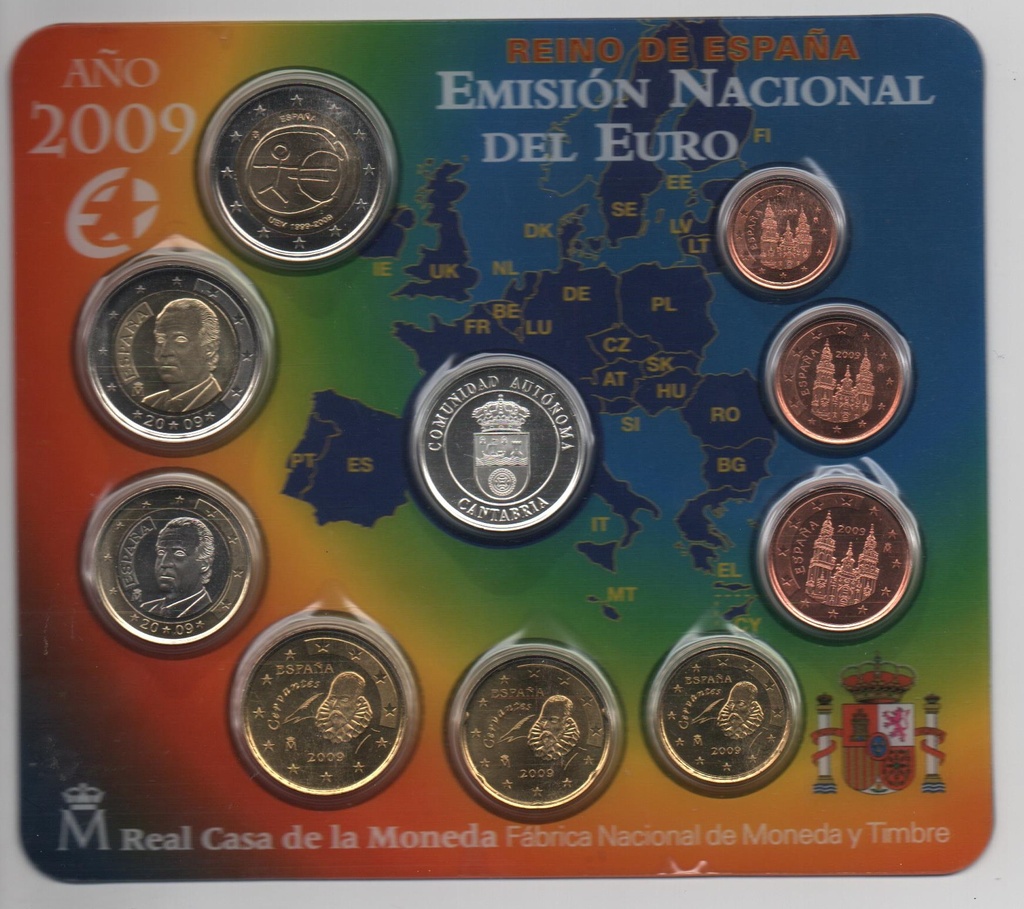 ESPAÑA DEL AÑO 2009 EUROSET FDC