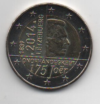 LUXEMBURGO DEL AÑO 2014 DE 2 EUROS CONMEMORATIVAS