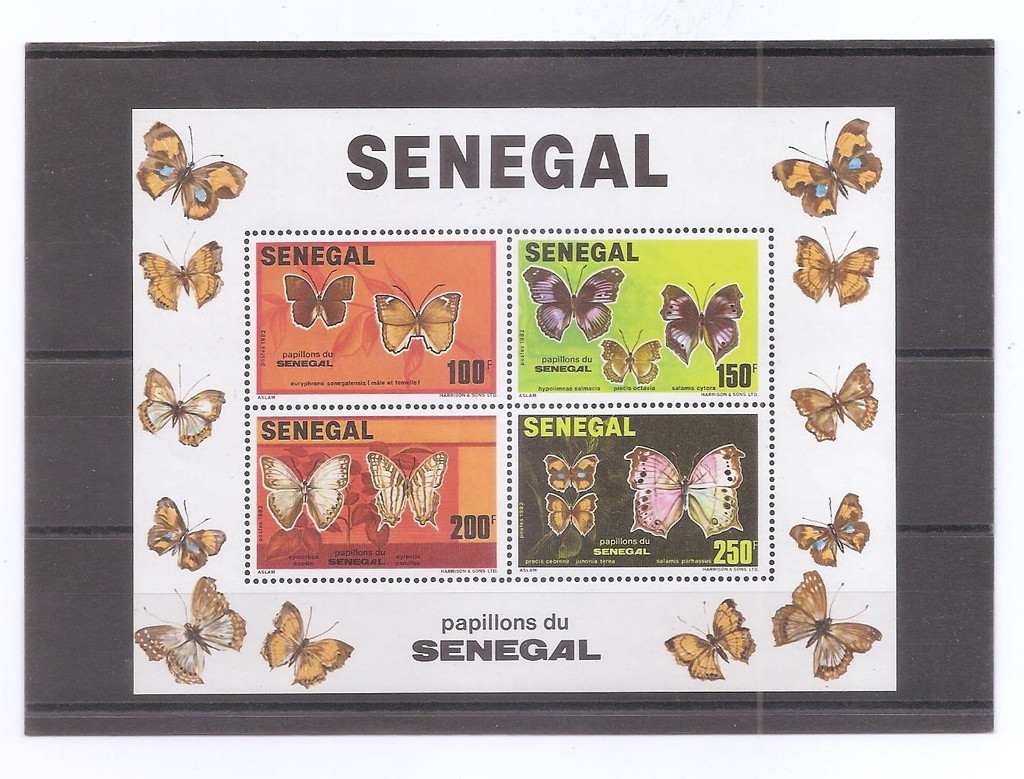 SENEGAL DEL AÑO 1982 MARIPOSAS