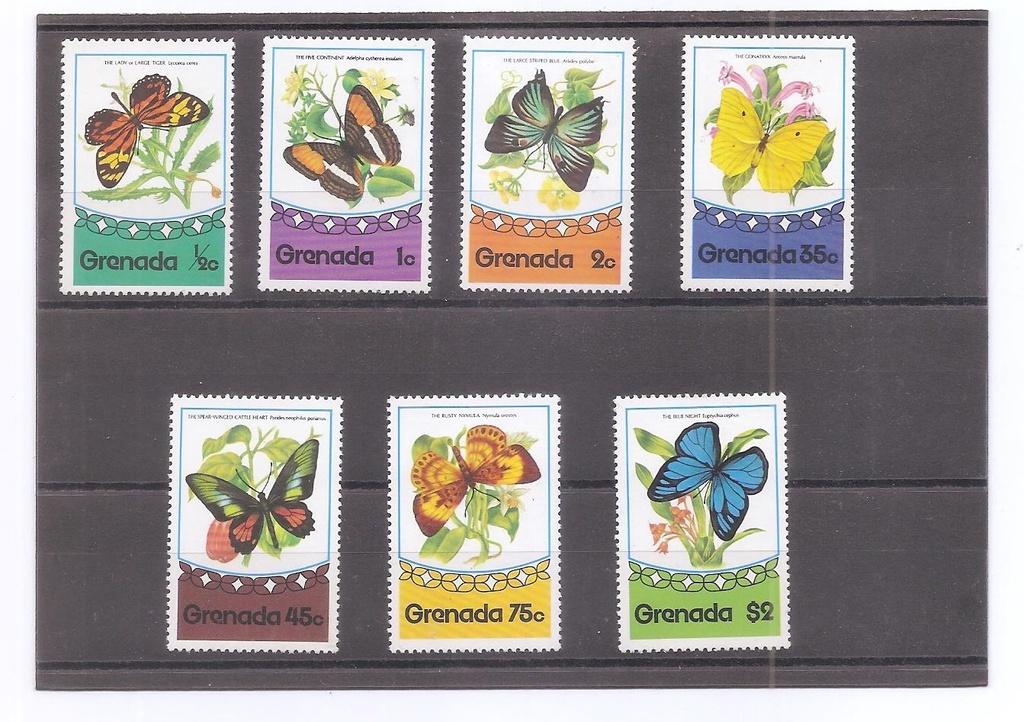 GRENADA DEL AÑO 1975 MARIPOSAS