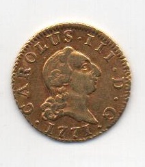 ESPAÑA CARLOS III DEL AÑO 1771 DE 1/2 ESCUDO