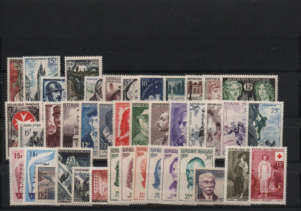 AÑO 1956 COMPLETO SELLOS FRANCIA