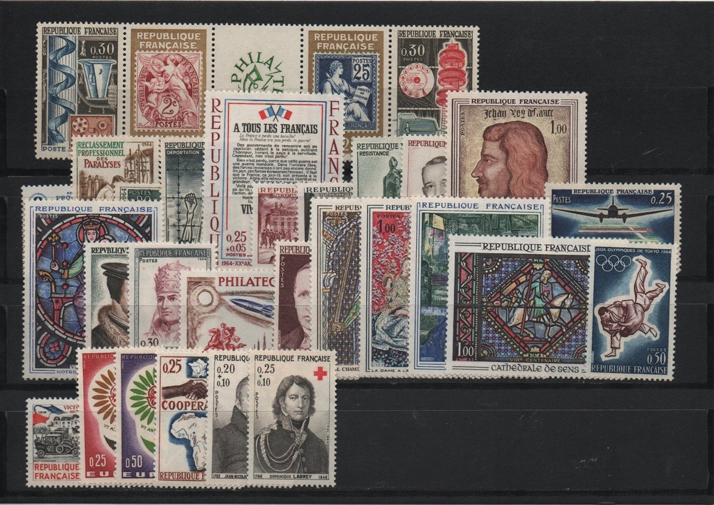AÑO 1964 COMPLETO SELLOS FRANCIA