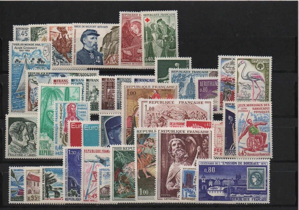 AÑO 1970 COMPLETO SELLOS FRANCIA