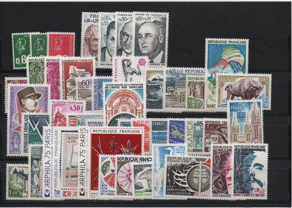 AÑO 1974 COMPLETO SELLOS FRANCIA