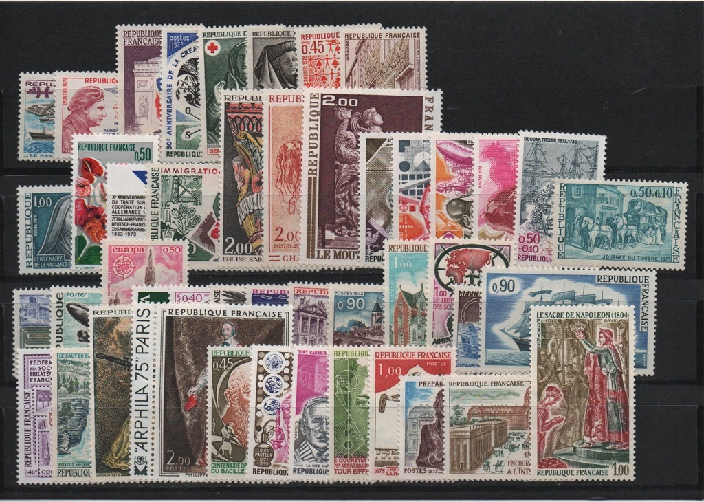 AÑO 1973 COMPLETO SELLOS FRANCIA