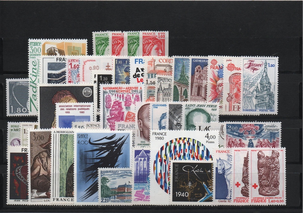 AÑO 1980 COMPLETO SELLOS FRANCIA