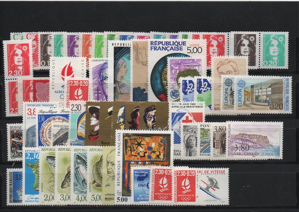AÑO 1990 COMPLETO SELLOS FRANCIA