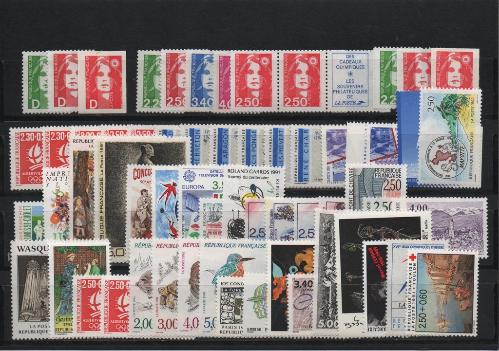 AÑO 1991 COMPLETO SELLOS FRANCIA