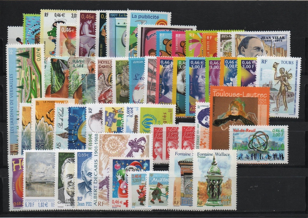 AÑO 2001 COMPLETO SELLOS FRANCIA