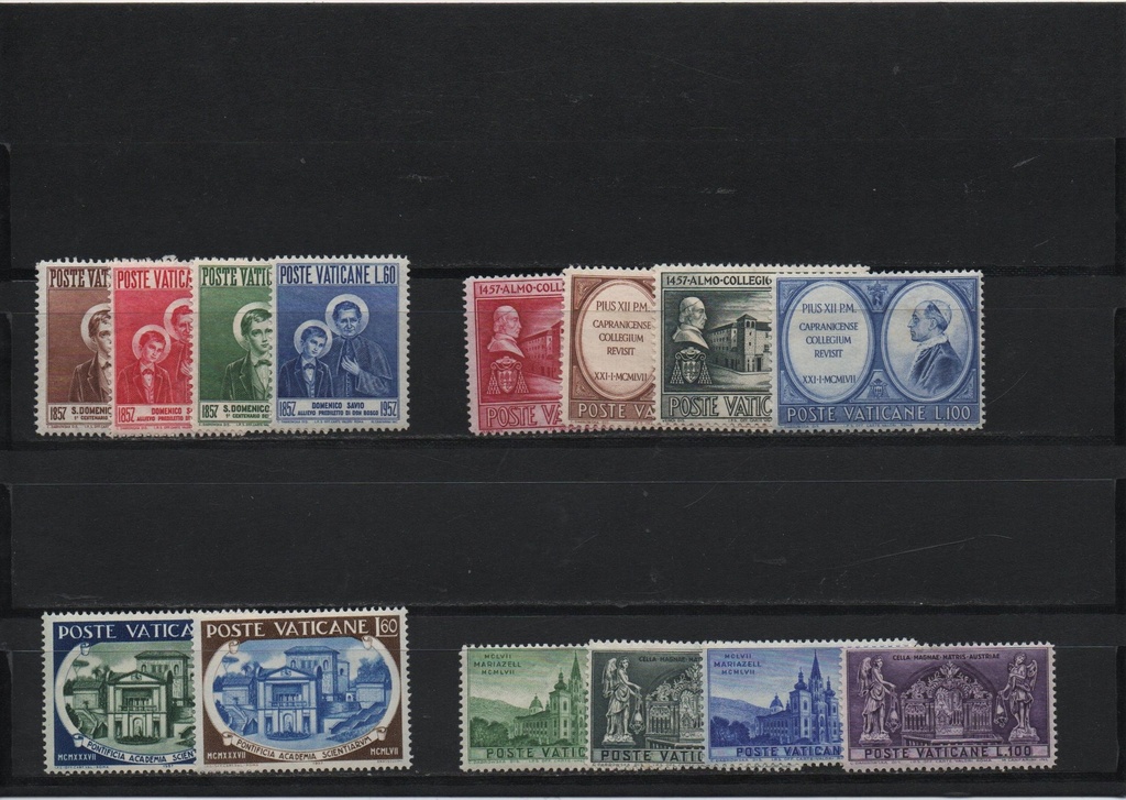 AÑO 1957 COMPLETO SELLOS VATICANO