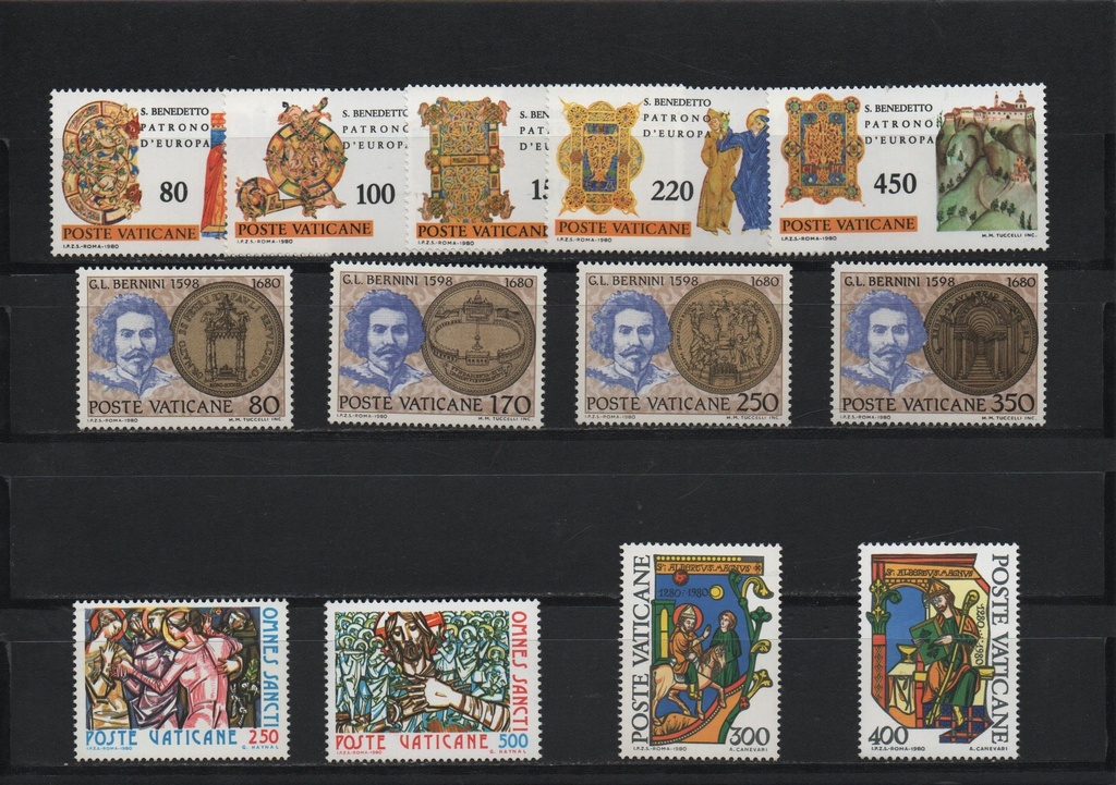 AÑO 1980 COMPLETO SELLOS VATICANO