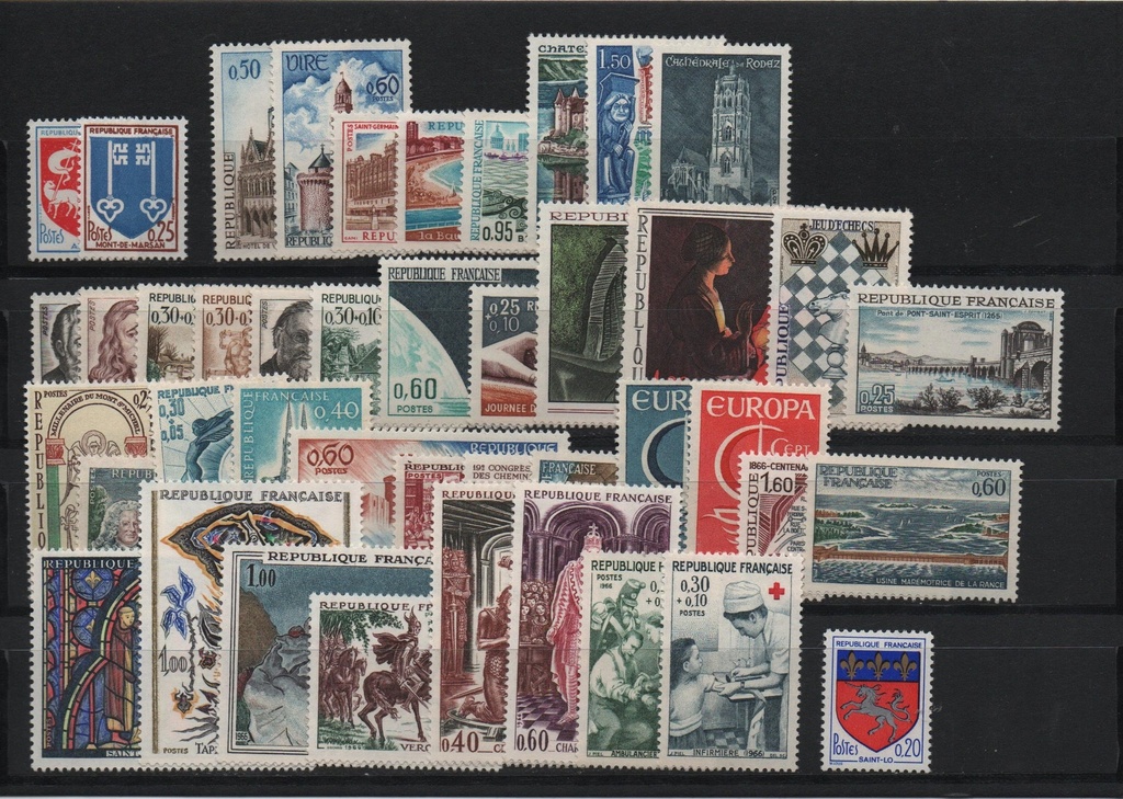 AÑO 1966 COMPLETO SELLOS FRANCIA