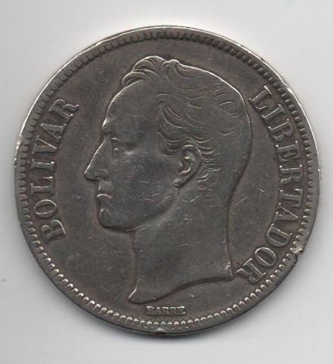VENEZUELA DEL AÑO 1926 DE 5 BOLIVARES