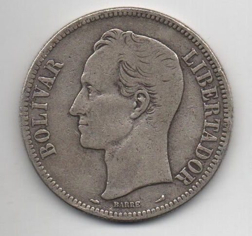 VENEZUELA DEL AÑO 1912 DE 5 BOLIVARES