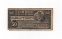ESPAÑA BILLETE BANCO DE ESPAÑA DEL AÑO 1896 DE 0.50 CTS. ISLA DE CUBA