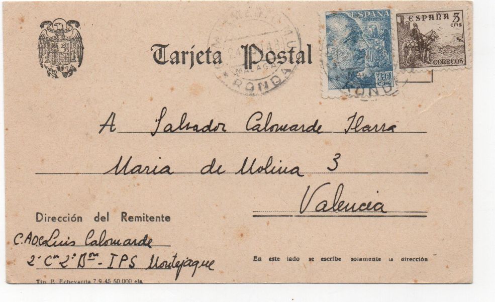 ESPAÑA POSTAL Nº 25 FRANCO