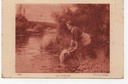 ESPAÑA POSTAL Nº 28 MUJER EN EL RIO