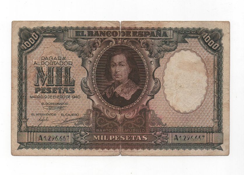 ESTADO ESPAÑOL AÑO 1940 (09/01) DE 1000 PESETAS