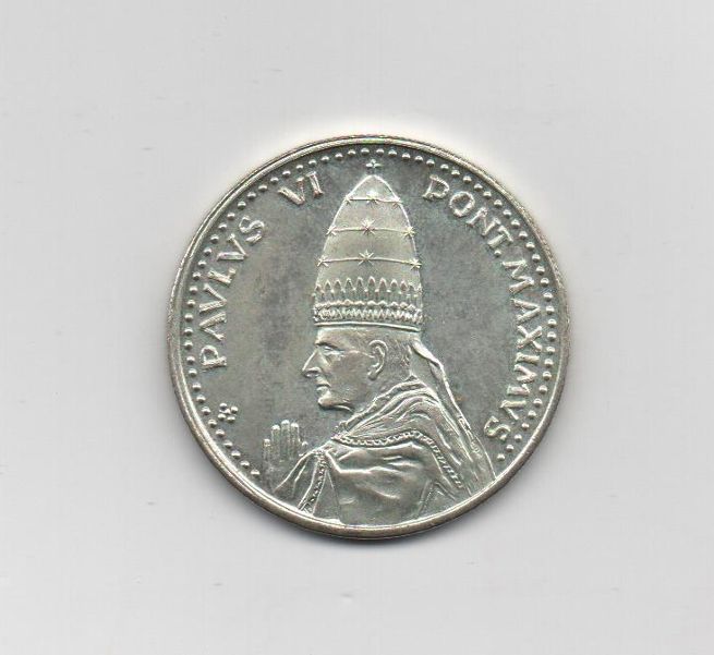 ESPAÑA- MEDALLA DE PLATA -PAPA PABLO VI PONTIFICE MAXIMO DE 1975