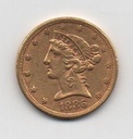 ESTADOS UNIDOS DEL AÑO 1886 DE 5 DOLARES