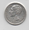 ALFONSO XII DEL AÑO 1877 *77 DE 5 PESETAS