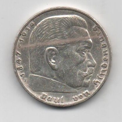 ALEMANIA DEL AÑO 1935 PERSONAJE LETRA A DE 5 MARCOS