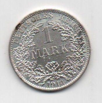 ALEMANIA IMPERIO DEL AÑO 1914 LETRA A DE 1 MARCO